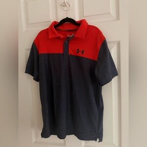 Boys large under armour shirt red and black